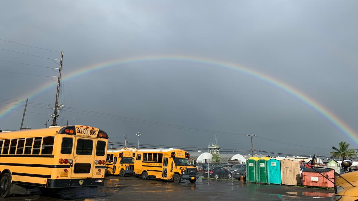 rainbow over Hilo bay